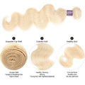 Silk Road Hair Brazilian Blonde Bundle Hair With Closure Color 613 Blonde Body Wave 3 Bundles With Lace Closure - The Best Human Hair Weave and Human Hair Wigs
