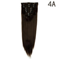 S-noilite 26" 8pcs Long Straight Women Clips in Hair Extension Synthetic Hairpiece Haistyle Heat Resistant White Red Purple