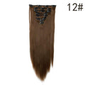 S-noilite 26" 8pcs Long Straight Women Clips in Hair Extension Synthetic Hairpiece Haistyle Heat Resistant White Red Purple