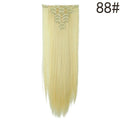 S-noilite 26" 8pcs Long Straight Women Clips in Hair Extension Synthetic Hairpiece Haistyle Heat Resistant White Red Purple