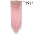 S-noilite 26" 8pcs Long Straight Women Clips in Hair Extension Synthetic Hairpiece Haistyle Heat Resistant White Red Purple