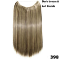 SNOILITE 20 inches Invisible Wire No Clips in Hair Extensions Secret Fish Line Hairpieces long Straight natual hair synthetic