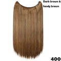 SNOILITE 20 inches Invisible Wire No Clips in Hair Extensions Secret Fish Line Hairpieces long Straight natual hair synthetic