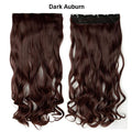 SNOILITE 17/24/27/29" Long Curly Synthetic Clip in one piece Hair Extensions Half Full Head Hairpiece with 5 clips Black Brown