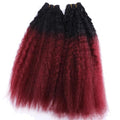2pcs/lot Black to Golden Ombre hair Bundles 16-20 inch Available 70 Gram one piece Kinky Straight Hair extension Synthetic weave