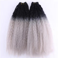 2pcs/lot Black to Golden Ombre hair Bundles 16-20 inch Available 70 Gram one piece Kinky Straight Hair extension Synthetic weave