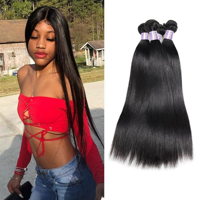 Silk Road Hair 4 Bundles Pack - Straight - The Best Human Hair Weave and Human Hair Wigs