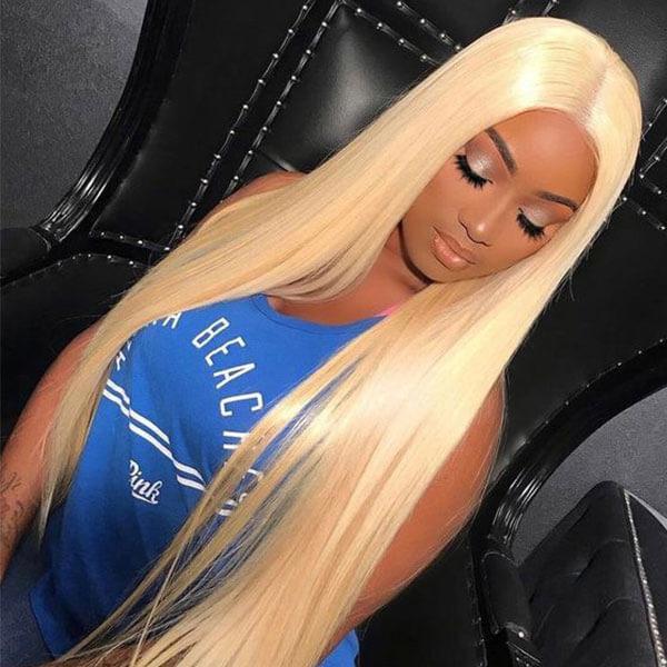 613 Blonde Color Straight Hair Wig 13*4 Lace Front Wig Virgin Remy Human Hair Wigs - The Best Human Hair Weave and Human Hair Wigs