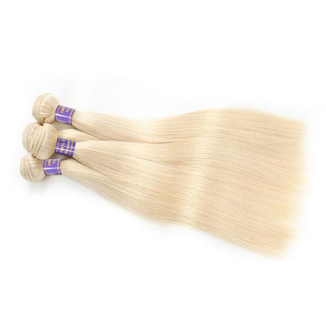 Human Hair 100% Brazilian Honey Blonde 613 Straight 3 Bundles Hair Extensions - The Best Human Hair Weave and Human Hair Wigs