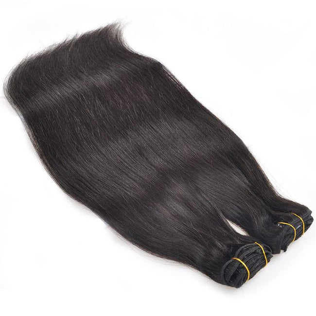 Straight Hair Clip In Hair Extensions 7 Pieces/Set Natural Black Color - The Best Human Hair Weave and Human Hair Wigs