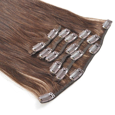 Dark Brown Straight Hair Clip In Hair Extensions 7 Pieces/Se - The Best Human Hair Weave and Human Hair Wigs