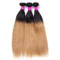 Honey Blonde Virgin Brazilian Straight Hair Color T1b/27 3 Bundles - The Best Human Hair Weave and Human Hair Wigs