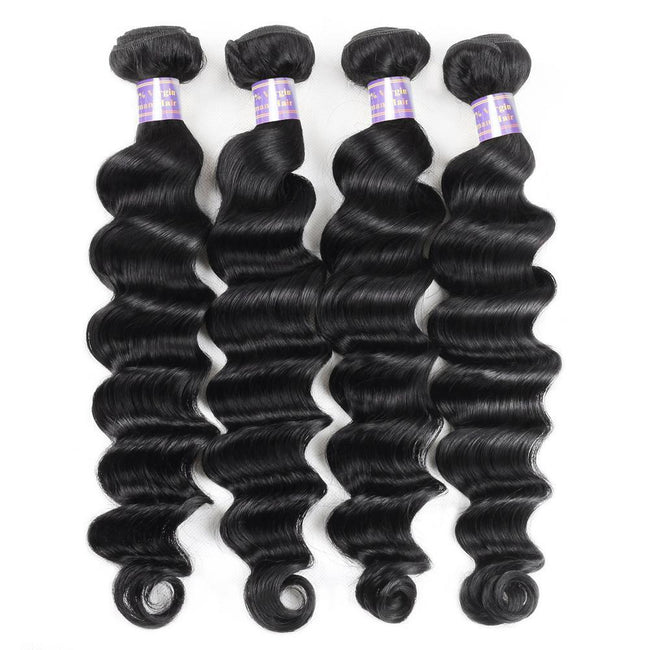 Silk Road Hair 4 Bundles Pack - Loose Deep Wave - The Best Human Hair Weave and Human Hair Wigs