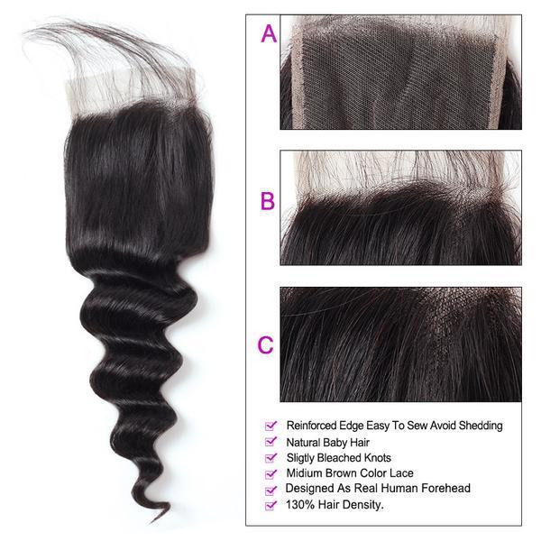3 Bundles Loose Deep Wave Hair With 1 Free Lace Closure - The Best Human Hair Weave and Human Hair Wigs