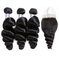 3 Bundles Loose Wave Hair With 1 Free Lace Closure - The Best Human Hair Weave and Human Hair Wigs