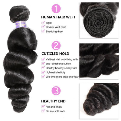 Silk Road Hair 4 Bundles Pack - Loose Wave - The Best Human Hair Weave and Human Hair Wigs