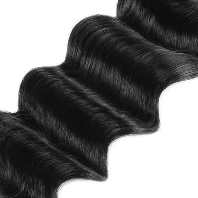 3 Bundles Loose Deep Wave Hair With 1 Free Lace Closure - The Best Human Hair Weave and Human Hair Wigs