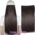 TOPREETY Heat Resistant B5 Synthetic Fiber 24" 60cm 120gr Straight 5 clips on clip in hair Extensions 90 colors available