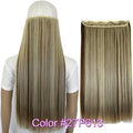 TOPREETY Heat Resistant B5 Synthetic Fiber 24" 60cm 120gr Straight 5 clips on clip in hair Extensions 90 colors available