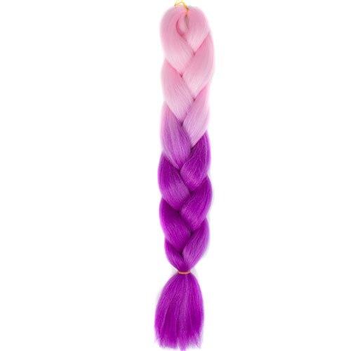 FALEMEI Three Tone Color Crochet Hair Extensions Kanekalon Hair Synthetic Crochet Braids Ombre Jumbo Braiding Hair Extensions