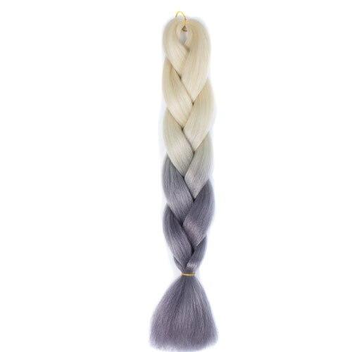 FALEMEI Three Tone Color Crochet Hair Extensions Kanekalon Hair Synthetic Crochet Braids Ombre Jumbo Braiding Hair Extensions