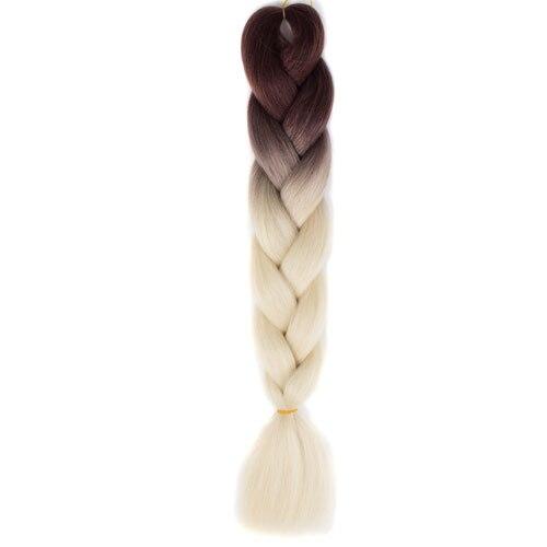 FALEMEI Three Tone Color Crochet Hair Extensions Kanekalon Hair Synthetic Crochet Braids Ombre Jumbo Braiding Hair Extensions