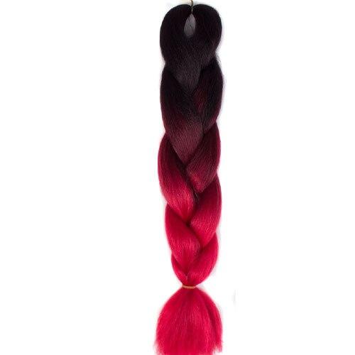FALEMEI Three Tone Color Crochet Hair Extensions Kanekalon Hair Synthetic Crochet Braids Ombre Jumbo Braiding Hair Extensions