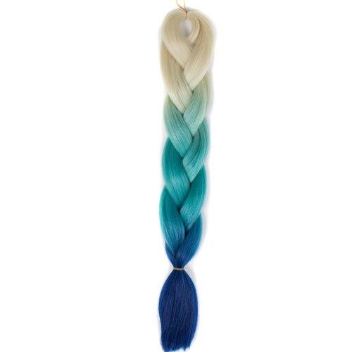 FALEMEI Three Tone Color Crochet Hair Extensions Kanekalon Hair Synthetic Crochet Braids Ombre Jumbo Braiding Hair Extensions
