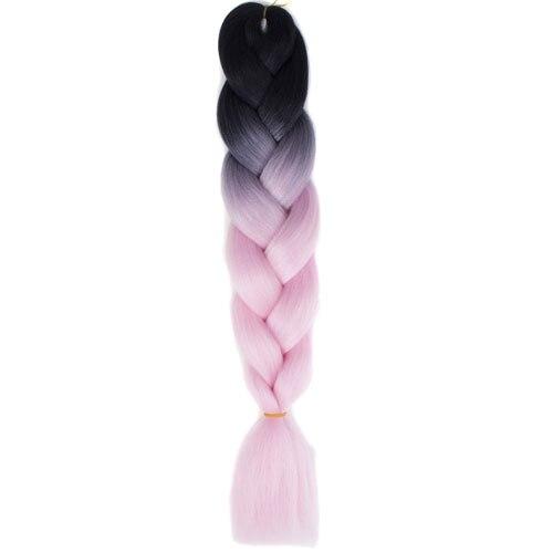 FALEMEI Three Tone Color Crochet Hair Extensions Kanekalon Hair Synthetic Crochet Braids Ombre Jumbo Braiding Hair Extensions