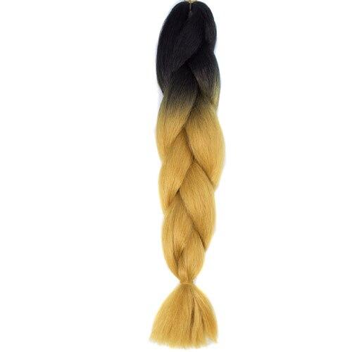 FALEMEI Three Tone Color Crochet Hair Extensions Kanekalon Hair Synthetic Crochet Braids Ombre Jumbo Braiding Hair Extensions
