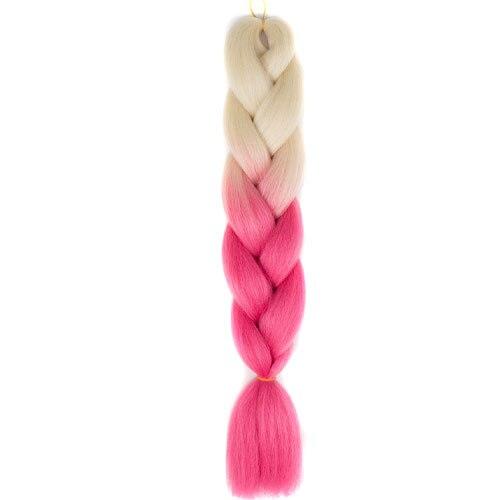 FALEMEI Three Tone Color Crochet Hair Extensions Kanekalon Hair Synthetic Crochet Braids Ombre Jumbo Braiding Hair Extensions