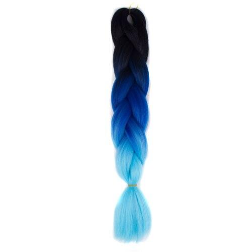 FALEMEI Three Tone Color Crochet Hair Extensions Kanekalon Hair Synthetic Crochet Braids Ombre Jumbo Braiding Hair Extensions