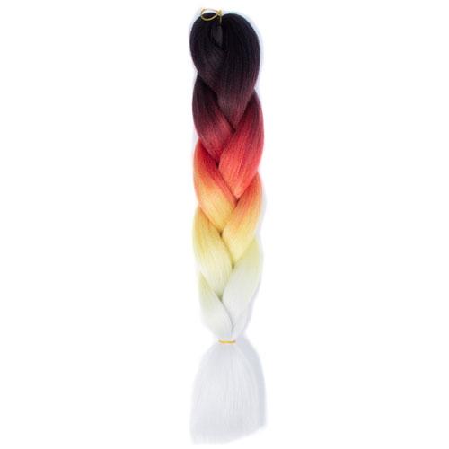 FALEMEI Three Tone Color Crochet Hair Extensions Kanekalon Hair Synthetic Crochet Braids Ombre Jumbo Braiding Hair Extensions
