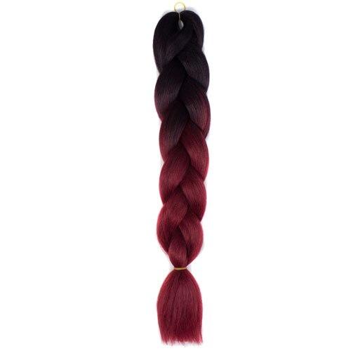 FALEMEI Three Tone Color Crochet Hair Extensions Kanekalon Hair Synthetic Crochet Braids Ombre Jumbo Braiding Hair Extensions