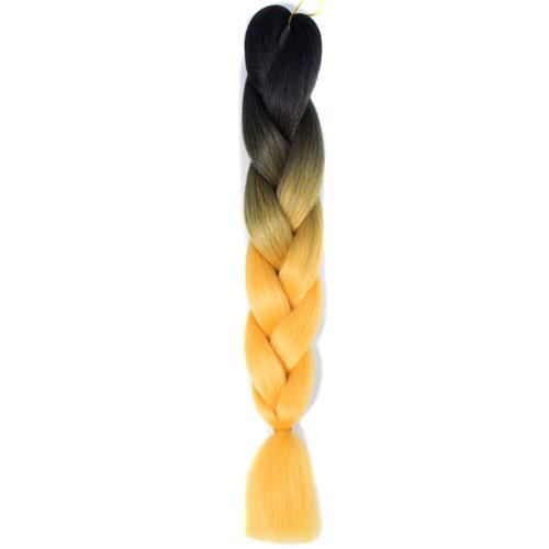 FALEMEI Three Tone Color Crochet Hair Extensions Kanekalon Hair Synthetic Crochet Braids Ombre Jumbo Braiding Hair Extensions