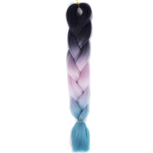 FALEMEI Three Tone Color Crochet Hair Extensions Kanekalon Hair Synthetic Crochet Braids Ombre Jumbo Braiding Hair Extensions