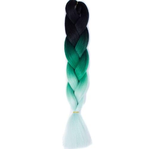 FALEMEI Three Tone Color Crochet Hair Extensions Kanekalon Hair Synthetic Crochet Braids Ombre Jumbo Braiding Hair Extensions