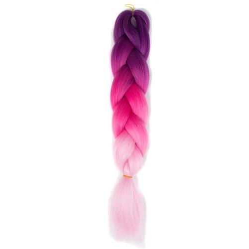 FALEMEI Three Tone Color Crochet Hair Extensions Kanekalon Hair Synthetic Crochet Braids Ombre Jumbo Braiding Hair Extensions