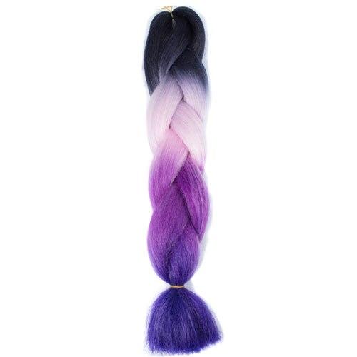 FALEMEI Three Tone Color Crochet Hair Extensions Kanekalon Hair Synthetic Crochet Braids Ombre Jumbo Braiding Hair Extensions