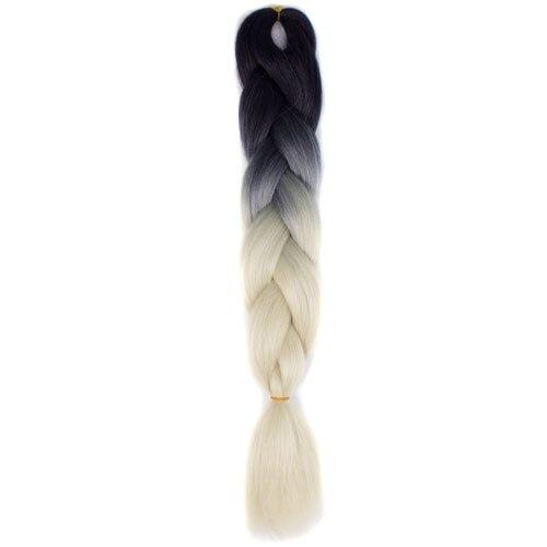 FALEMEI Three Tone Color Crochet Hair Extensions Kanekalon Hair Synthetic Crochet Braids Ombre Jumbo Braiding Hair Extensions