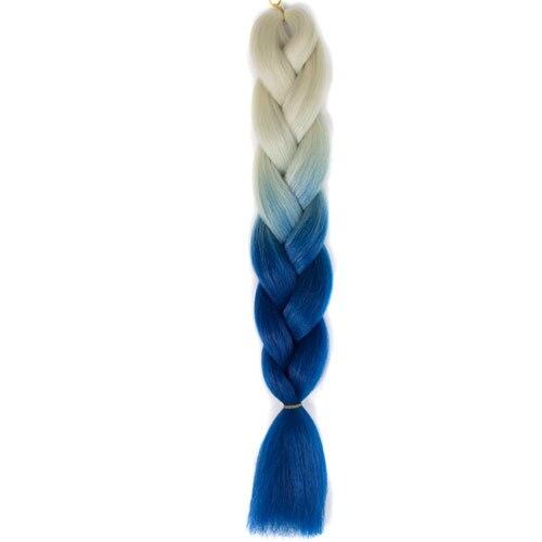 FALEMEI Three Tone Color Crochet Hair Extensions Kanekalon Hair Synthetic Crochet Braids Ombre Jumbo Braiding Hair Extensions