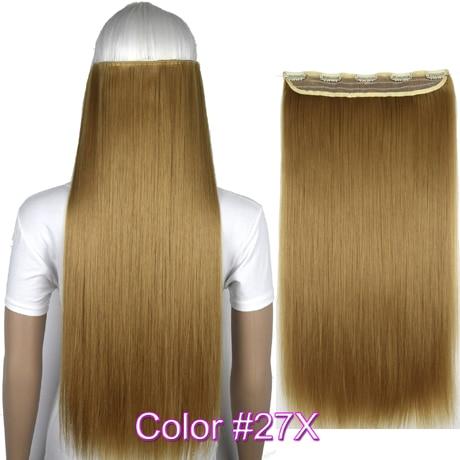 TOPREETY Heat Resistant B5 Synthetic Hair Fiber 28" 70cm 130gr Straight 5 Clips on clip in Hair Extensions 30 Colors Available