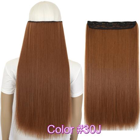 TOPREETY Heat Resistant B5 Synthetic Hair Fiber 28" 70cm 130gr Straight 5 Clips on clip in Hair Extensions 30 Colors Available