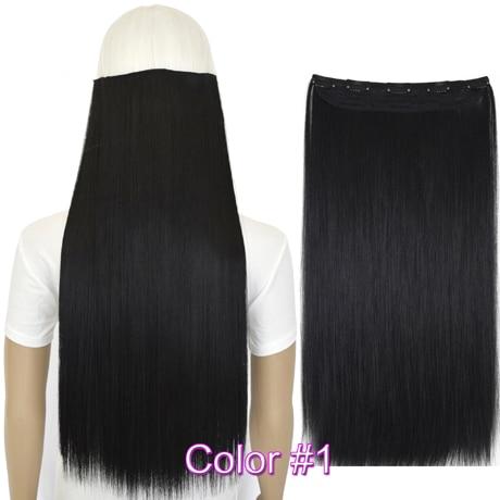 TOPREETY Heat Resistant B5 Synthetic Hair Fiber 28" 70cm 130gr Straight 5 Clips on clip in Hair Extensions 30 Colors Available