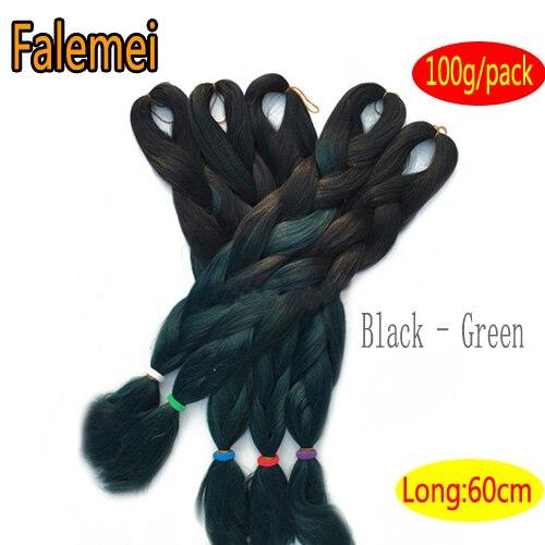 FALEMEI Three Tone Color Crochet Hair Extensions Kanekalon Hair Synthetic Crochet Braids Ombre Jumbo Braiding Hair Extensions