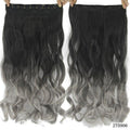 Soowee 60cm Long Wavy Brown to Blonde Women Hair High Tempreture Synthetic Ombre Hair Piece 5 Clip in Hair Extensions