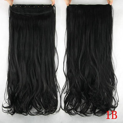 Soowee 60cm Long Wavy Brown to Blonde Women Hair High Tempreture Synthetic Ombre Hair Piece 5 Clip in Hair Extensions