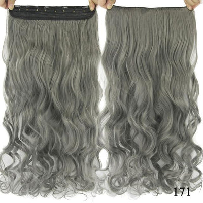 Soowee 60cm Long Wavy Brown to Blonde Women Hair High Tempreture Synthetic Ombre Hair Piece 5 Clip in Hair Extensions