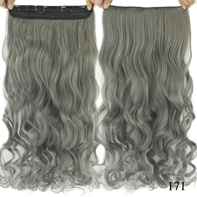 Soowee 60cm Long Wavy Brown to Blonde Women Hair High Tempreture Synthetic Ombre Hair Piece 5 Clip in Hair Extensions