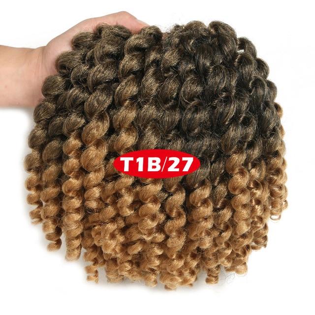 Jamaican Bounce Crochet Hair 8Inch Crochet Braids Synthetic Braiding Curly Crochet Twist Hair Extensions Ombre Black Brown Hair